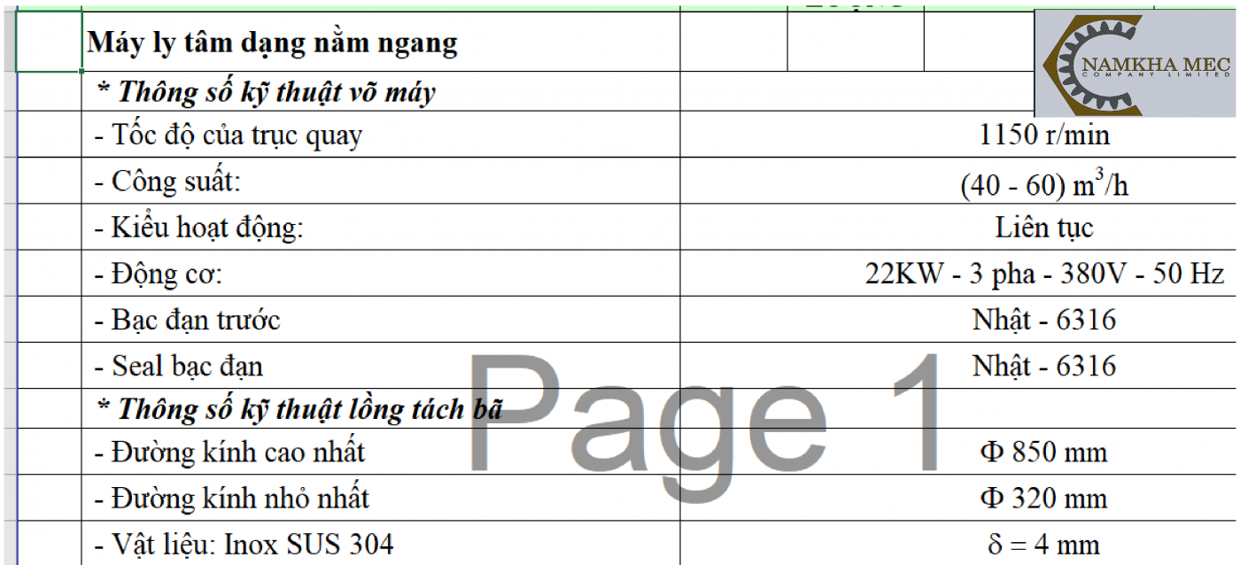 Công Ty TNHH Cơ Khí Và Thương Mại Namkha Mec